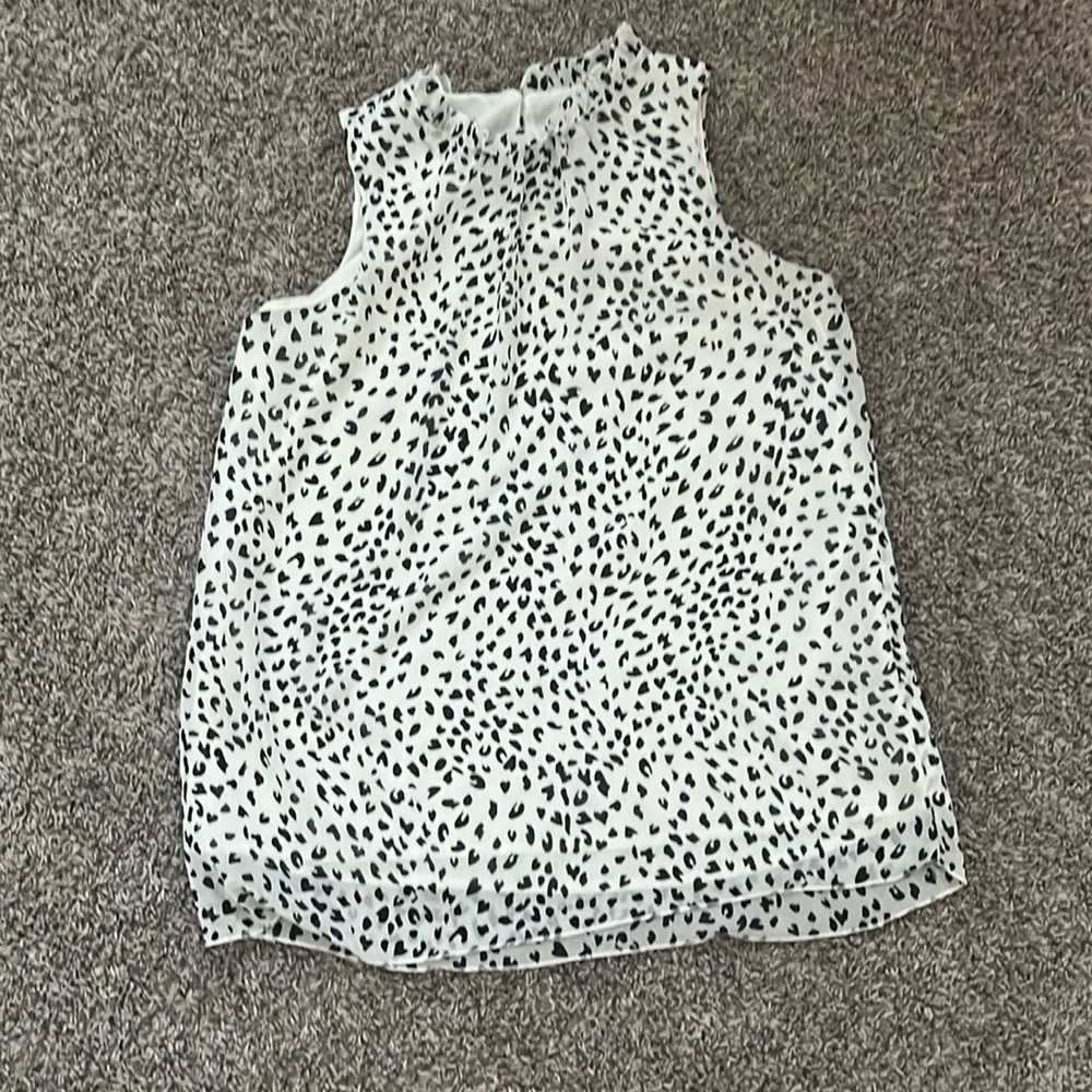 Black and white animal print blouse